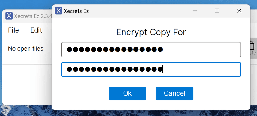 Encrypt Copy For... window