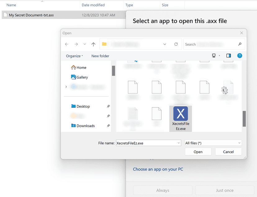 Right-click & Open With