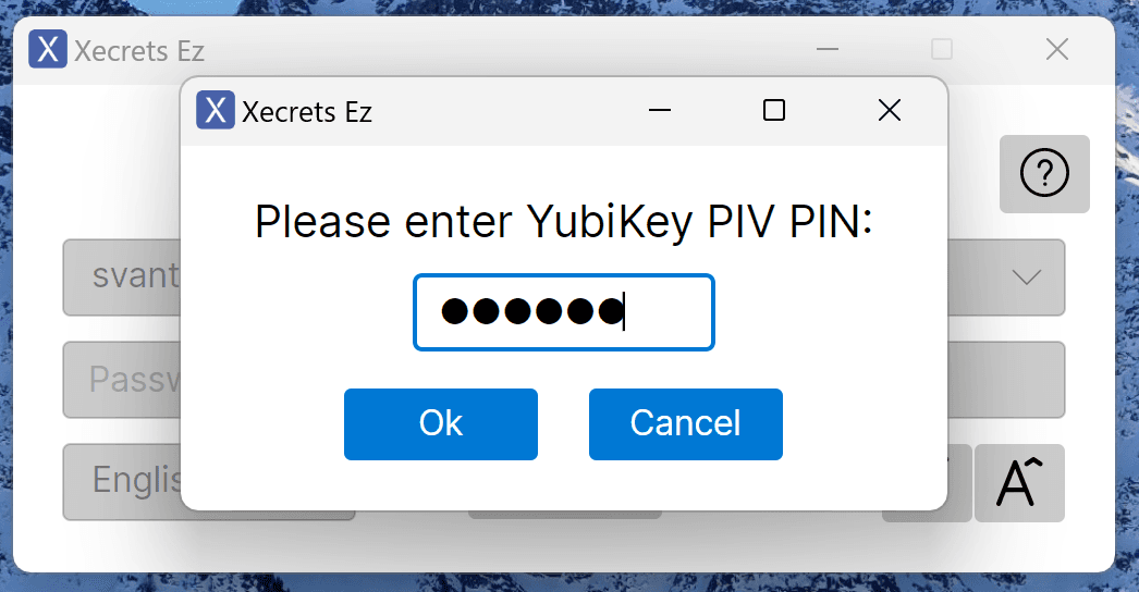 Enter your YubiKey PIN